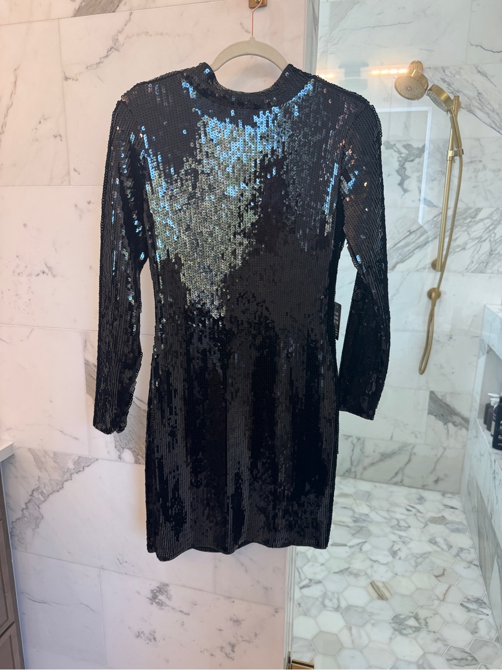 Express Black Sequin Dress with Crew Neck NEVER BEEN WORN WITH TAGS